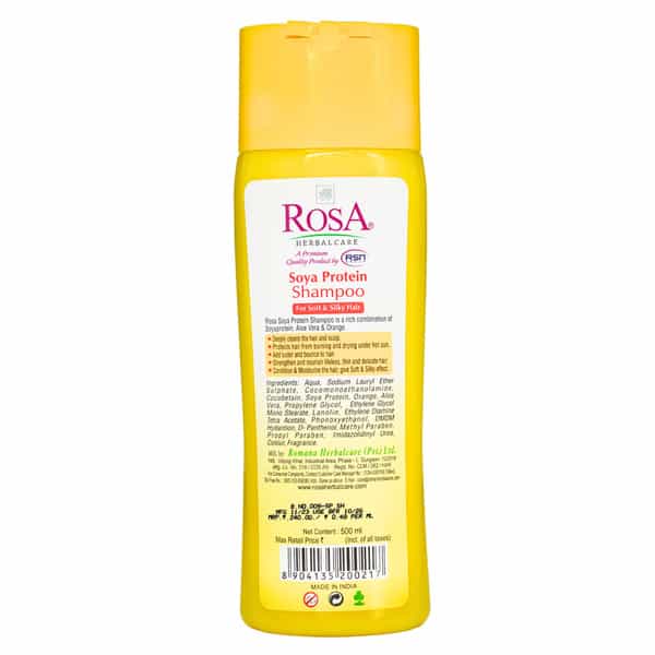Rosa Soya Protein Shampoo With Pro- Vitamin B5 I For Shine | Long & Strong Hair I Pack Of 1- 500Ml
