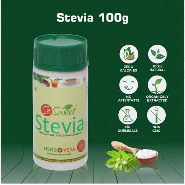 So Sweet Stevia Powder100 Gm Sugar Free Zero Calorie Sweetener ( Pack Of 4)