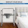 Everactiv Commode Chair With Wheel | Chrome Finish