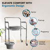Everactiv Commode Chair With Wheel | Chrome Finish