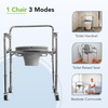 Everactiv Commode Chair With Wheel | Chrome Finish