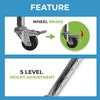 Everactiv Commode Chair With Wheel | Chrome Finish