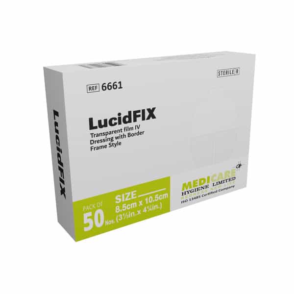 Medica Lucidfix Trasparent Film Iv Dressing With Border 8.5Cm X 10.5Cm