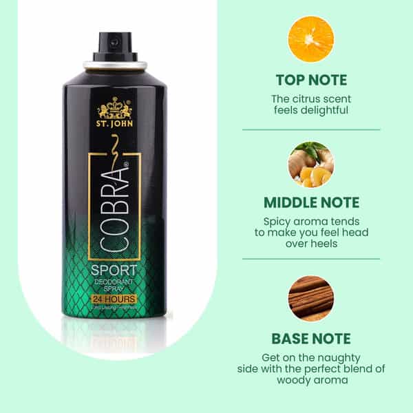 St.john Cobra Sport Body Spray Limited Edition Deodorant For Men 150Ml