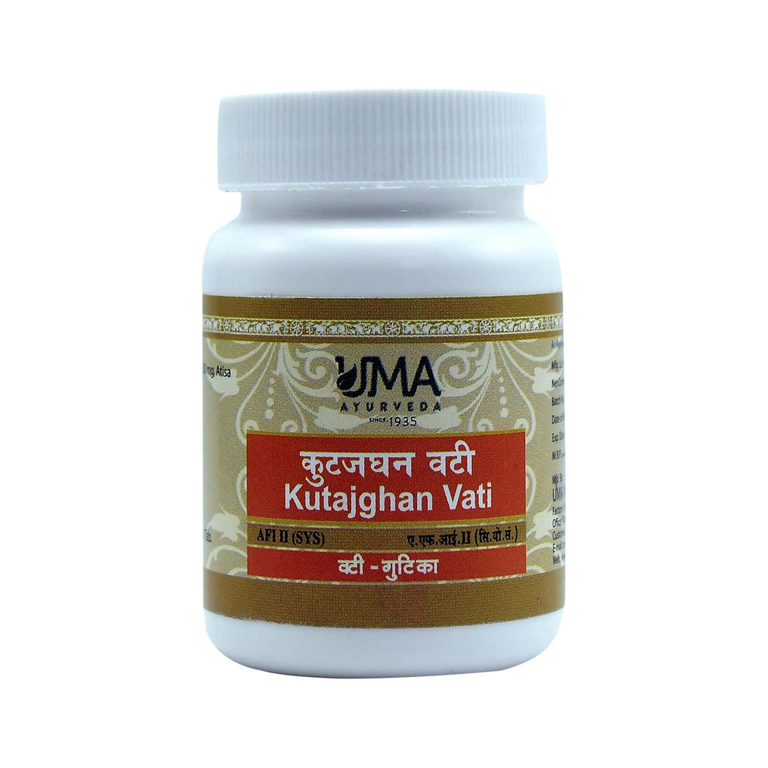 Uma Ayurveda Kutajghan Vati Ayurvedic Tablets 80 Tab