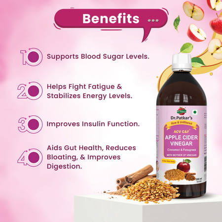 Dr. Patkar'S Apple Cider Vinegar With Cinnamon & Fenugreek 1000ml
