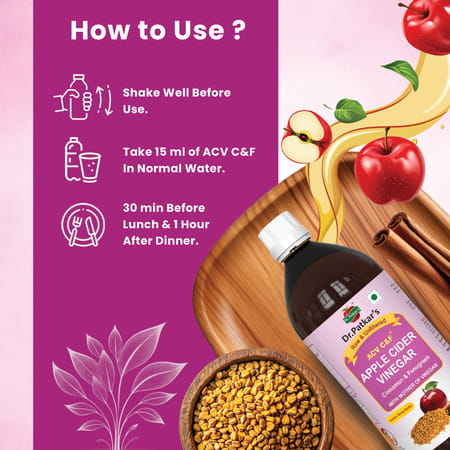 Dr. Patkar'S Apple Cider Vinegar With Cinnamon & Fenugreek 1000ml