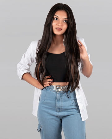 Streak Street Clip-In 24" Straight Dark Brown Side Patches With Copper Highlights (2pcs Set)