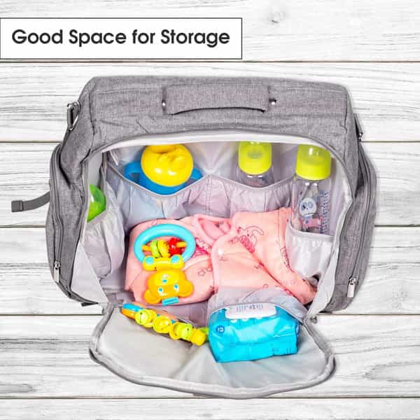 Meemee Stylish Multi-Function Diaper (Backpack-Style) Nursery Bag (Grey)