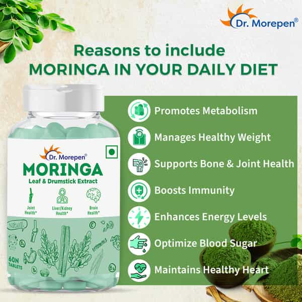 Dr. Morepen Moringa Leaf & Drum Stick Extract | Tablets | 60 No's