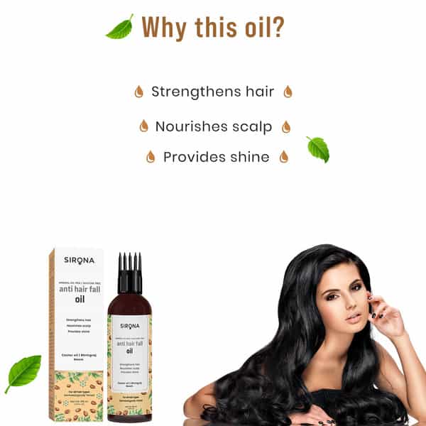 Sirona Bhringraj Anti Hair Fall Oil With Castor Oil & Neem For Men & Women - 100 Ml