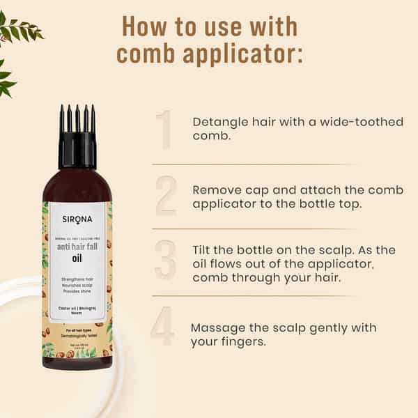 Sirona Bhringraj Anti Hair Fall Oil With Castor Oil & Neem For Men & Women - 100 Ml