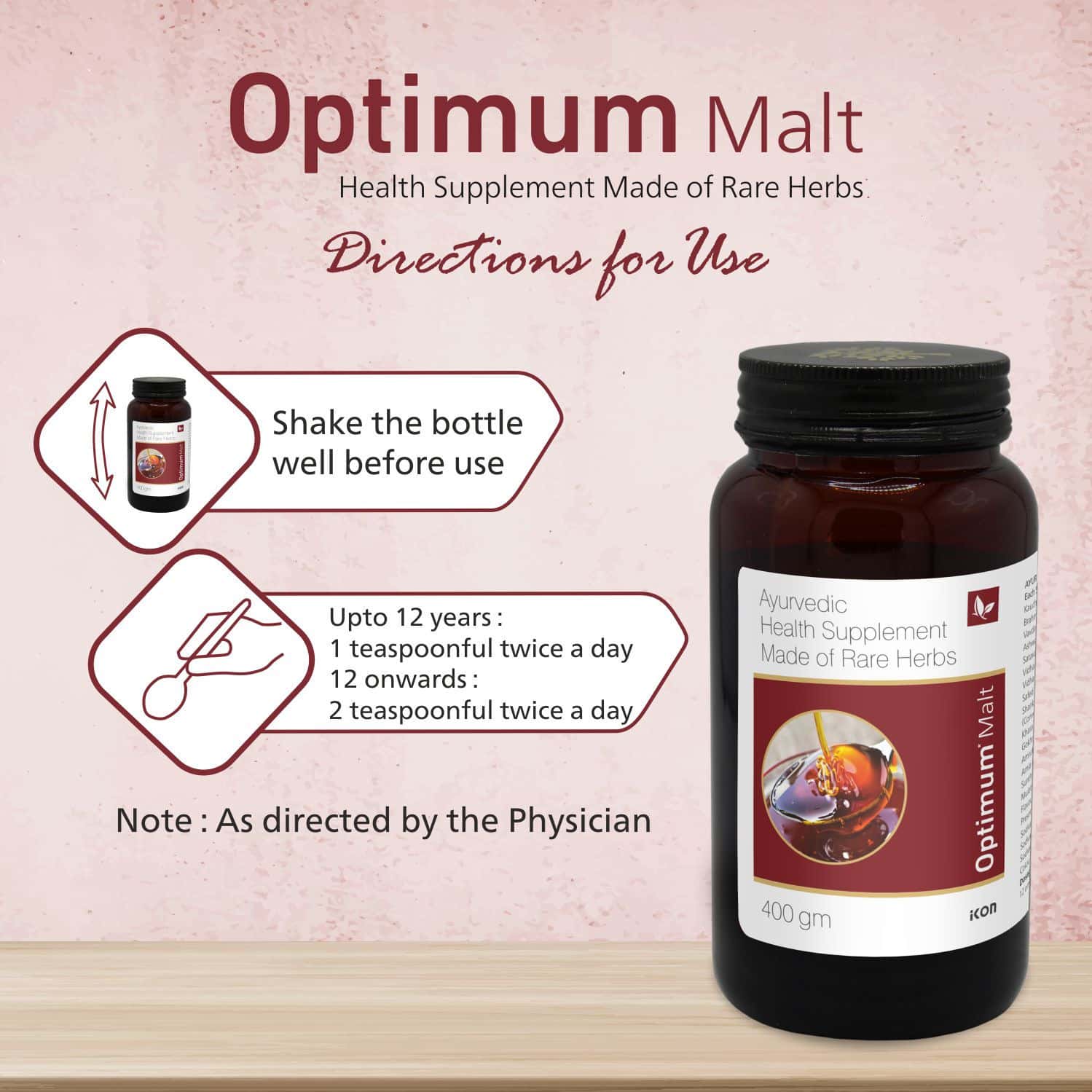 Buy OPTIMUM MALT 400 GM DIETARY SUPPLEMENT HONEY & DATES FLAVOUR