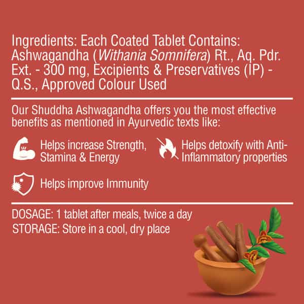 Dr. Vaidya's Shuddha Ashwagandha Tablet 60S P1