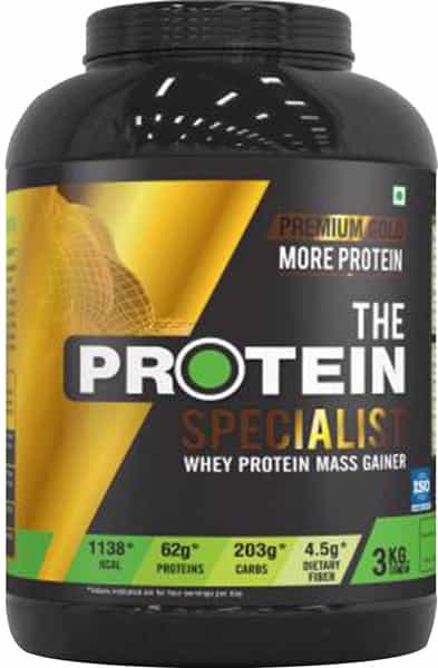 The Protein Specialist Whey Protein Mass Gainer Premium Gold Chocolate Powder 3 Kg