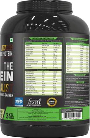 The Protein Specialist Whey Protein Mass Gainer Premium Gold Chocolate Powder 3 Kg