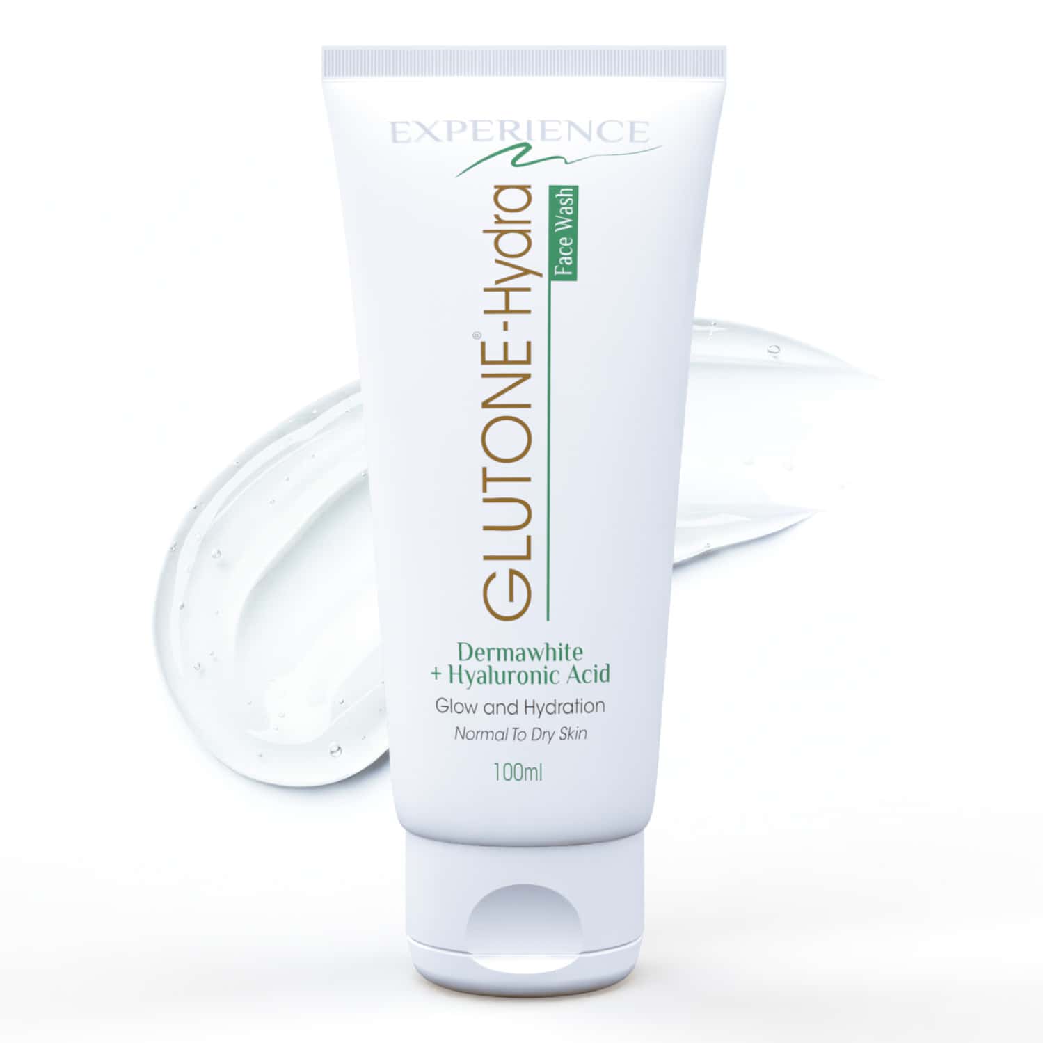 Glutone-hydra Face Wash 1% Hyaluronic Acid & Dermawhite Cleanser For Dry Skin 100ml
