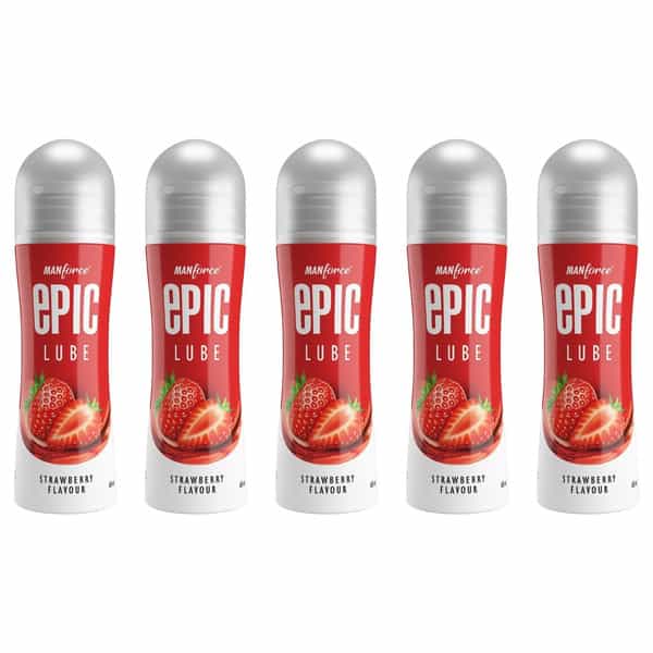 Manforce Epic Strawberry Flavored Lube 60 Ml X Pack Of 5