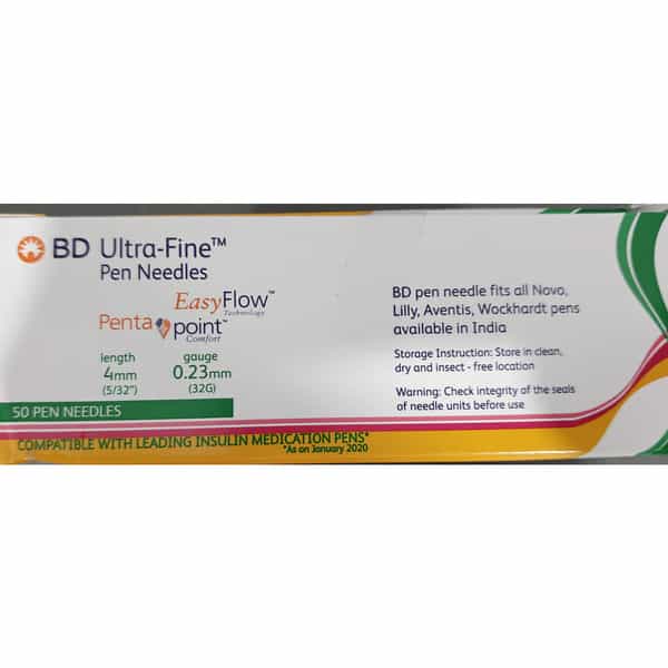 Bd Ultra Fine Pen Iii Pen Needles 4Mm 32G Pack Of 50