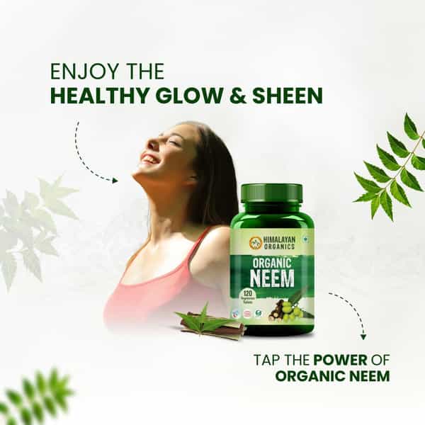 Himalayan Organics Organic Neem | Bottle | 120 Veg Tablets
