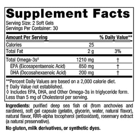 Nordic Naturals Epa 1210 Mg Omega-3 Fish Oil With Epa & Dha | High-Intensity 3 Epa Supplement 60 Ct