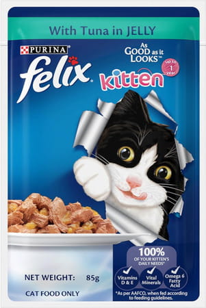 Purina Felix With Tuna In Jelly | Wet Food For Kittens | Complete And Balanced Cat Food (12 X 85 G)