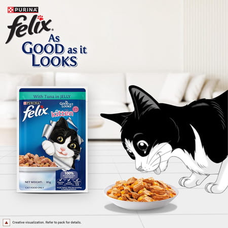 Purina Felix With Tuna In Jelly | Wet Food For Kittens | Complete And Balanced Cat Food (12 X 85 G)