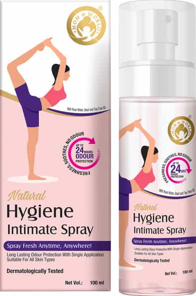 Mom & World Natual Hygiene Intimate Spray Dermatologically Upto 24 Hours Odour Protection 100 Ml