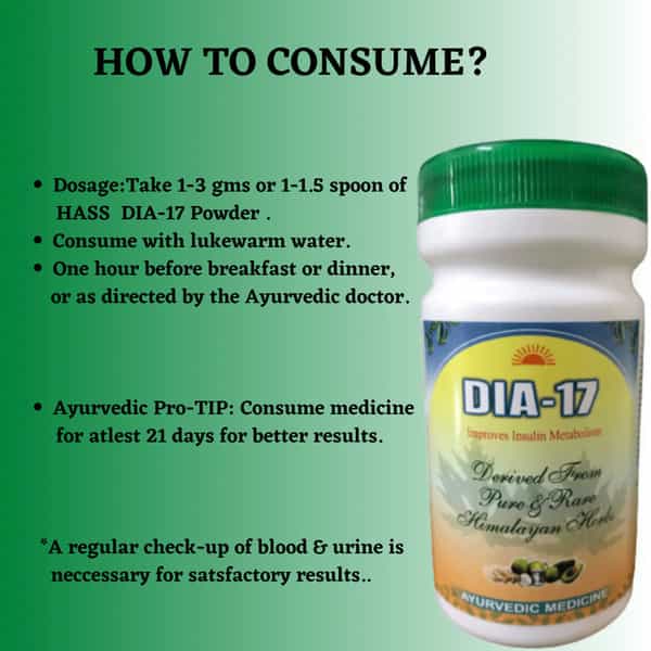 Hass Dia-17|Control Your Blood Sugar Level Naturally With Ayurvedic Medicine|For Diabetes (80 Gm)