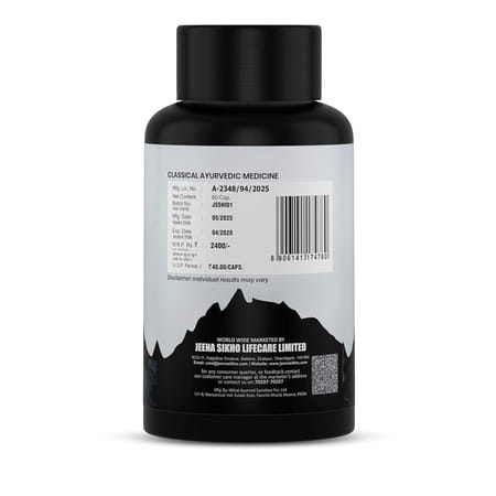 Jeena Sikho Pure Shilajit For Strength | Ayurvedic Power | Stamina Builder | 60 Capsules