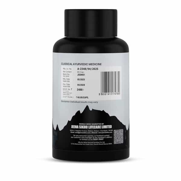 Jeena Sikho Pure Shilajit For Strength | Ayurvedic Power | Stamina Builder | 60 Capsules