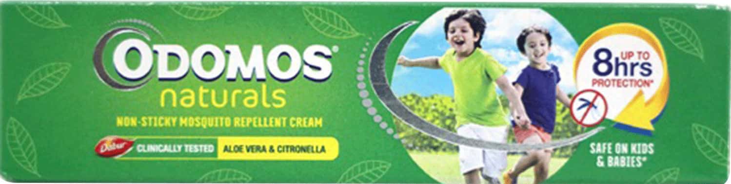 Dabur Odomos Naturals | Aloe Vera & Citronella | Non Sticky Mosquito Repellent Cream 23 Gm