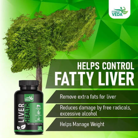 Fitness Veda Liver Health Supplement Capsules With Milk Thistle Extract For Fatty Liver