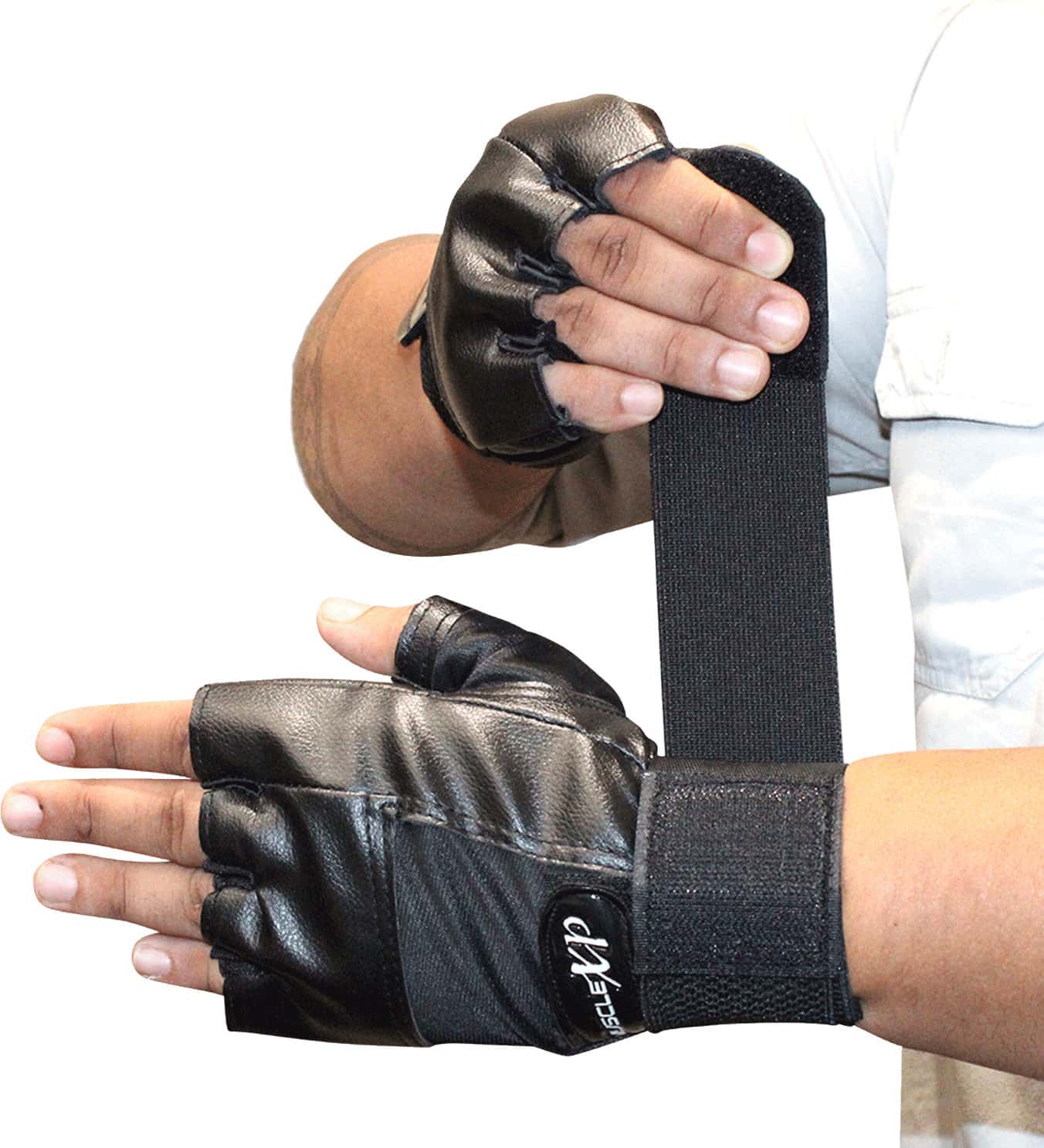 Musclexp Firm Stud Workout Gym Gloves Heavy Duty Absorbing Non-odor Material Unisex (jet-black)