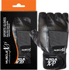 Musclexp Firm Stud Workout Gym Gloves Heavy Duty Absorbing Non-Odor Material Unisex (Jet-Black)