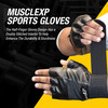 Musclexp Firm Stud Workout Gym Gloves Heavy Duty Absorbing Non-Odor Material Unisex (Jet-Black)