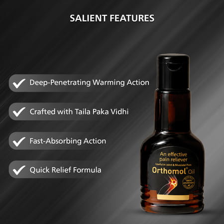 Orthomol Ayurvedic Pain Relief Oil 50 Ml | Fast Relief For Joint| Knee| Muscular Pain (Pack Of 2)