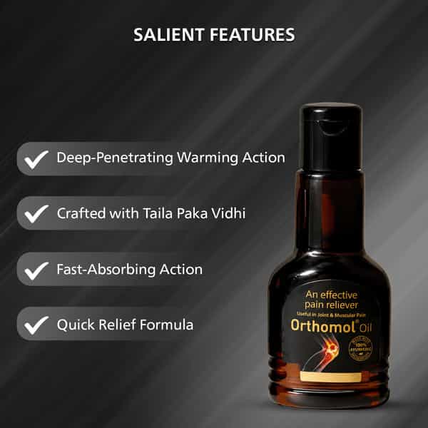 Orthomol Ayurvedic Pain Relief Oil 50 Ml | Fast Relief For Joint| Knee| Muscular Pain (Pack Of 2)