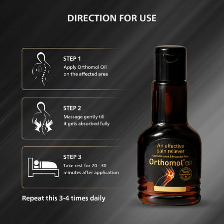 Orthomol Ayurvedic Pain Relief Oil 50 Ml | Fast Relief For Joint| Knee| Muscular Pain (Pack Of 2)