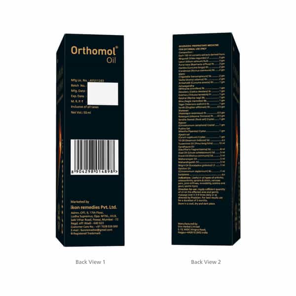 Orthomol Ayurvedic Pain Relief Oil 50 Ml | Fast Relief For Joint| Knee| Muscular Pain (Pack Of 2)