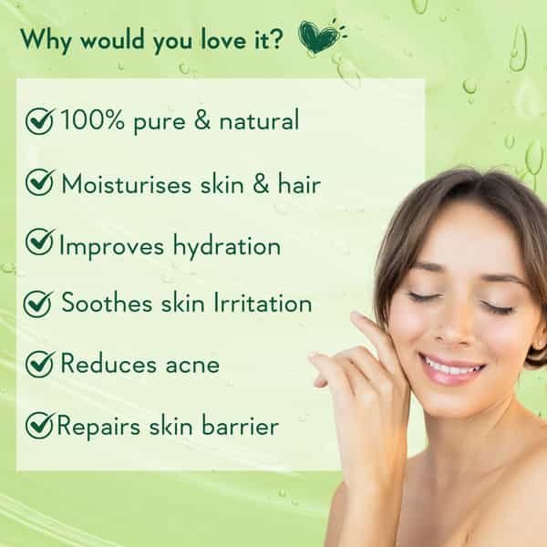 Wishcare Pure & Natural Aloe Vera Gel - Enriched With Vitamin E (200Ml)