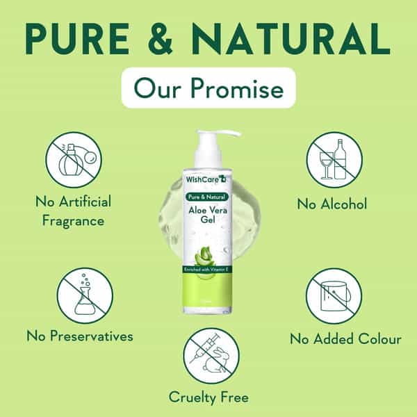 Wishcare Pure & Natural Aloe Vera Gel - Enriched With Vitamin E (200Ml)