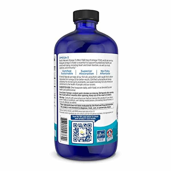 Nordic Naturals Omega 3 Liquid 1560 Mg Omega 3 Fatty Acid Sardine Fish Oil Syrup With Epa & Dha 16Oz