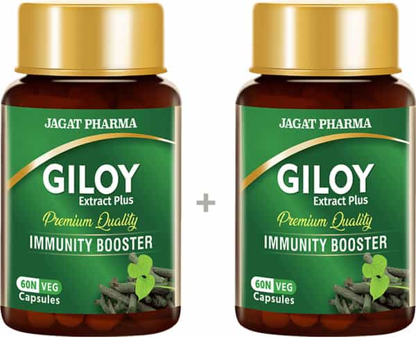 Jagat Pharma Giloy Capsules| Immunity Booster | Helps In Blood Purification -250Mg Pack Of 2