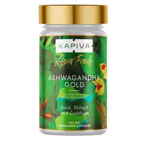Kapiva Ashwagandha Gold Capsules Helps In Stress Management 100% Ayurvedic - (60 N Caps)