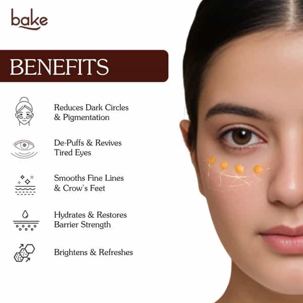 Bake Under Eye Brighter Serum Cream For Dark Circles | Puffiness & Fine Lines | 30G