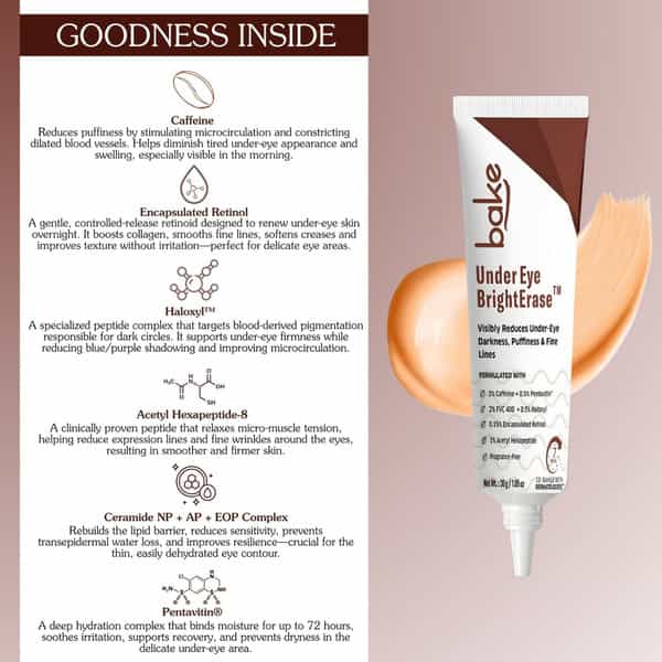 Bake Under Eye Brighter Serum Cream For Dark Circles | Puffiness & Fine Lines | 30G