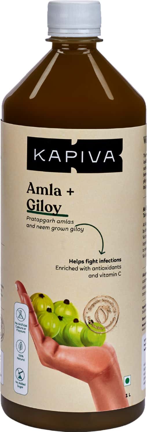 Kapiva Amla + Giloy Juice 1l|Natural Juice Made From Fresh Amlas And Neem-Grown Giloy