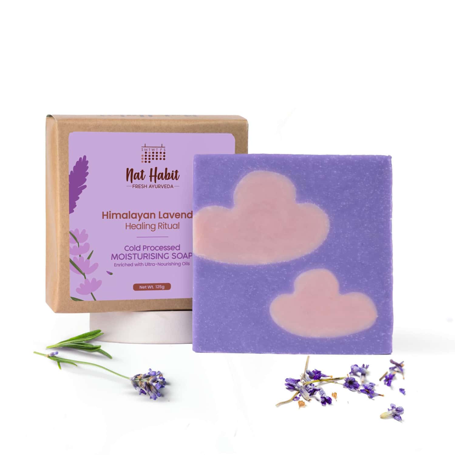 Nat Habit Himalayan Lavender Soap For Glowing Skin Cold Pressed Moisturising Soap (125g)