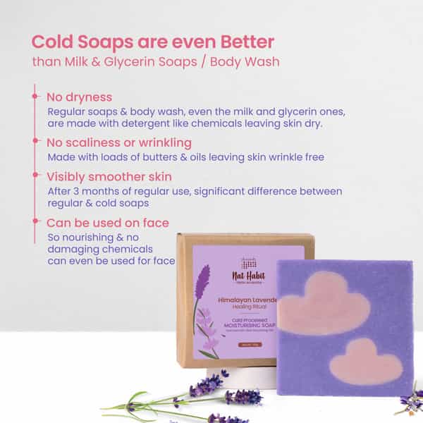 Nat Habit Himalayan Lavender Soap For Glowing Skin Cold Pressed Moisturising Soap (125G)